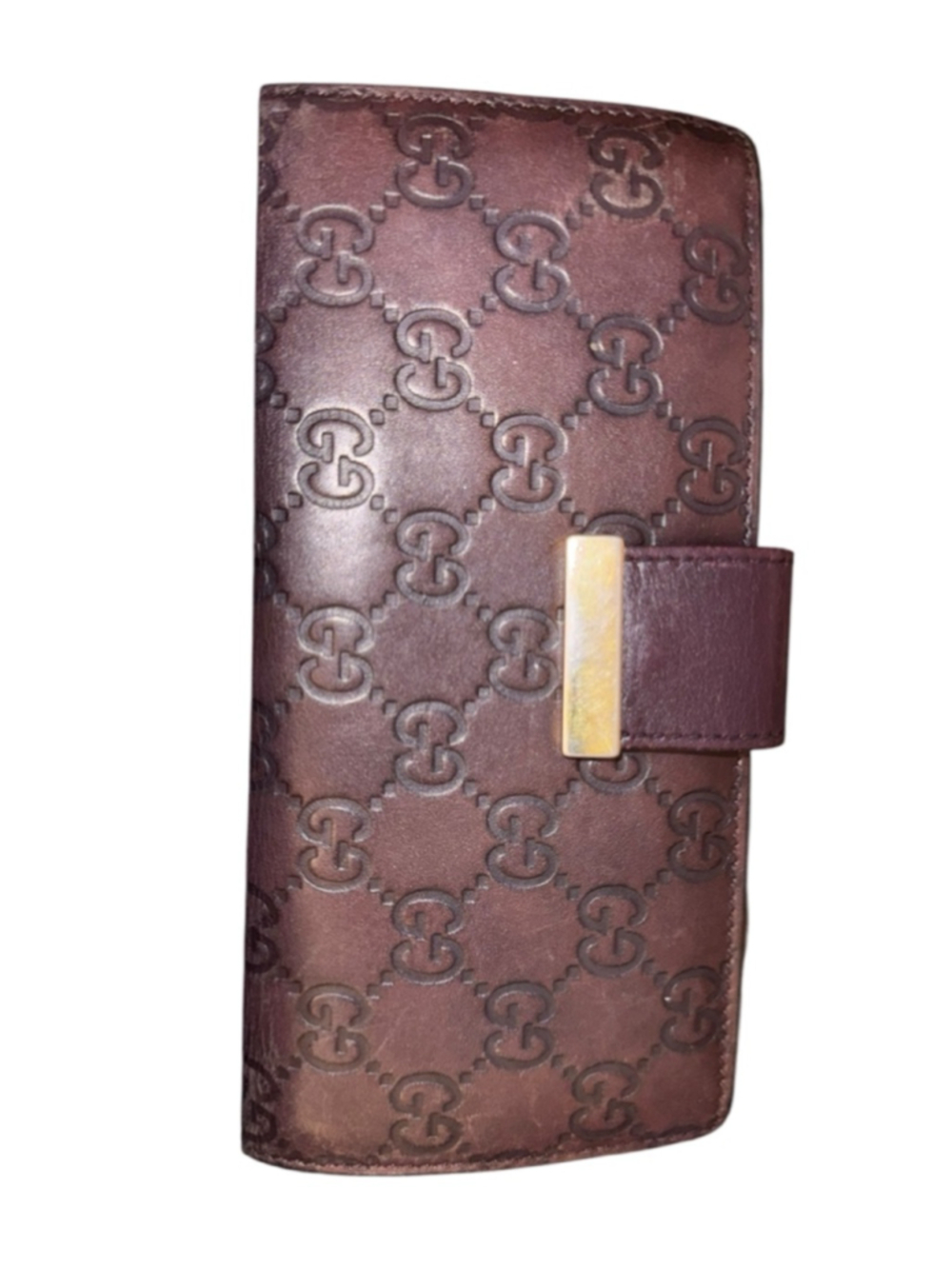Gucci Guccissima Metal Bar Continental Wallet in box